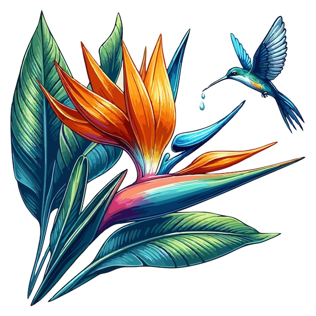 Vector birds of paradise flower vector 1