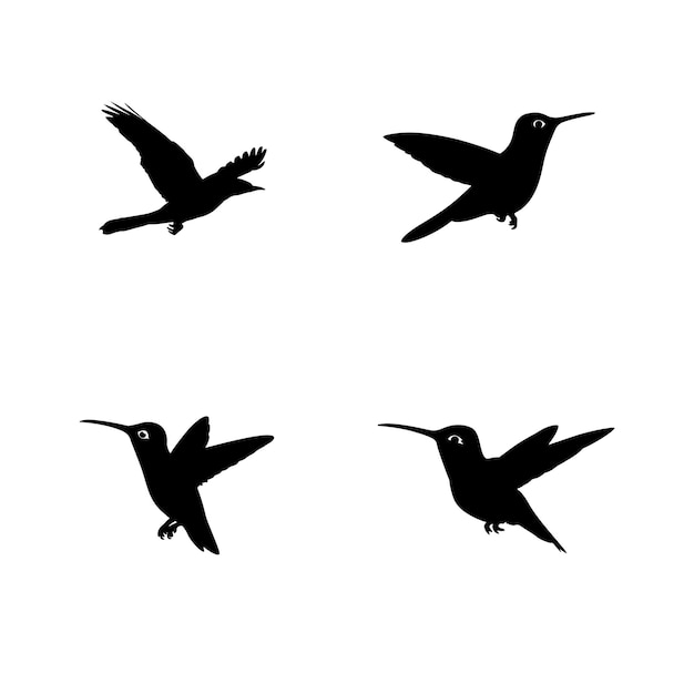 birds silhouette vector illustration white background