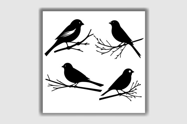 birds silhouettes vector illustration collection design