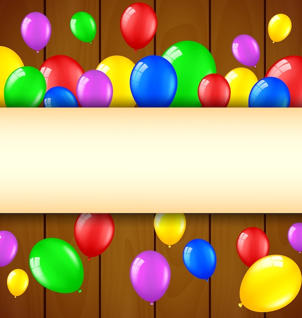 Birthday background with balloons