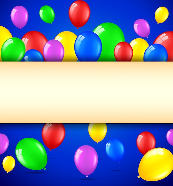 Birthday background with colorful balloons