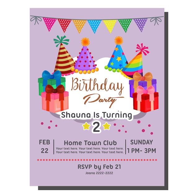 Birthday badge with party hat and balloon