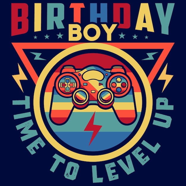 Birthday boy, Video game controller T-shirt design