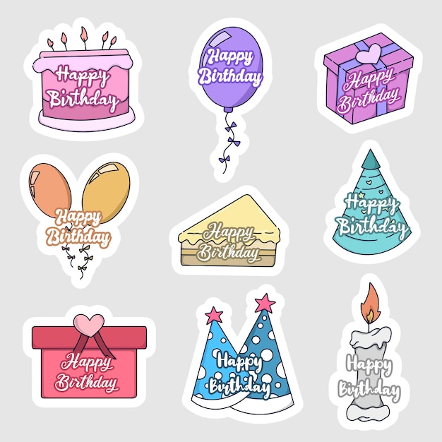 Vector birthday bundle vector art