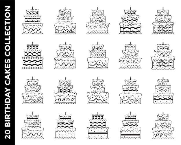 Birthday cake decoration element illustration