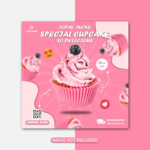 Birthday Cake Flyer Template Design Premium Vector