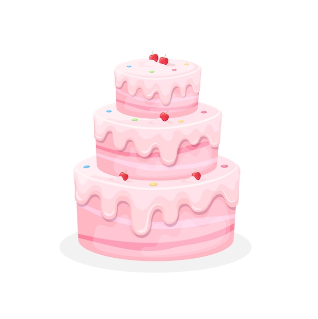 Birthday cake iillustration Sweet baked cakes