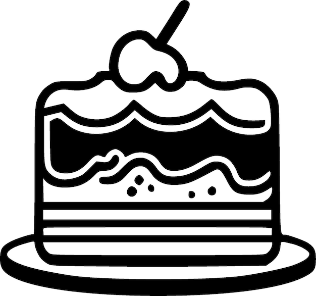 Birthday Cake Minimalist and Simple Silhouette Vector illustration