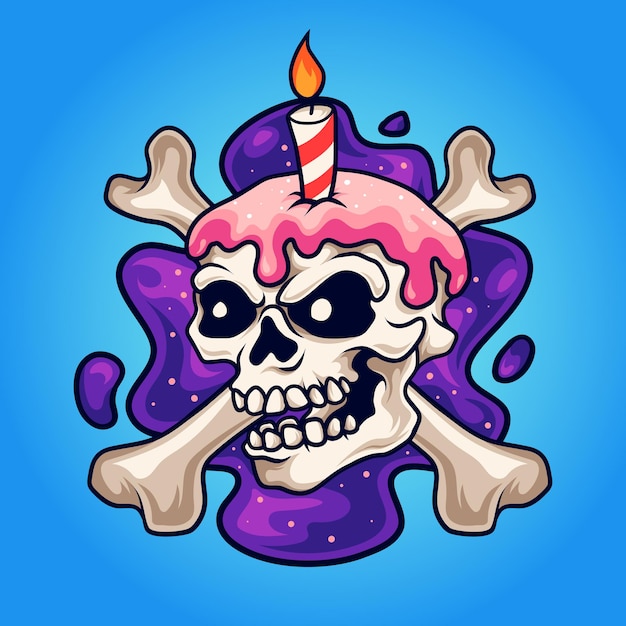 Birthday cake skull