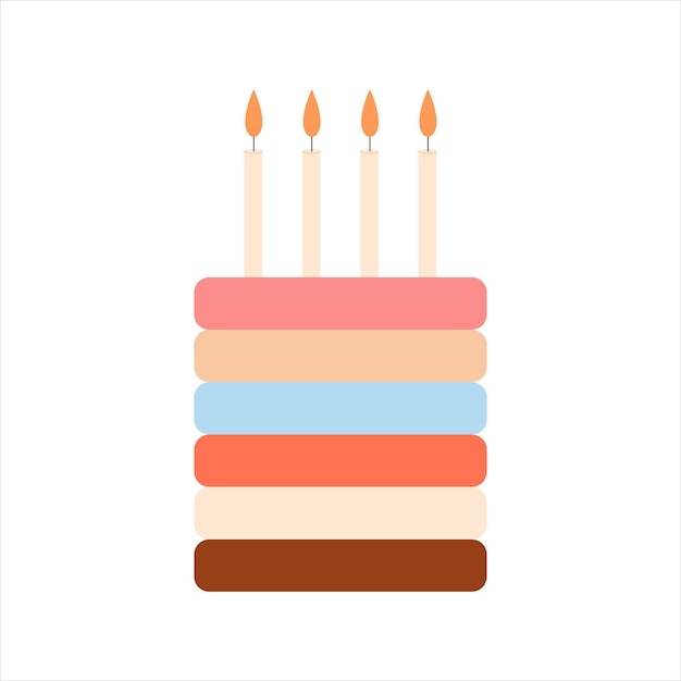 Birthday Cake vector flat illustration