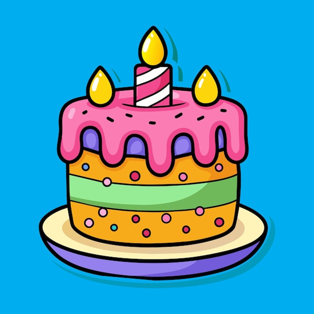 Birthday cake vector isolated illustration