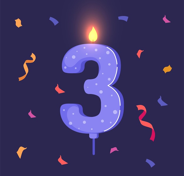 Birthday candle with number