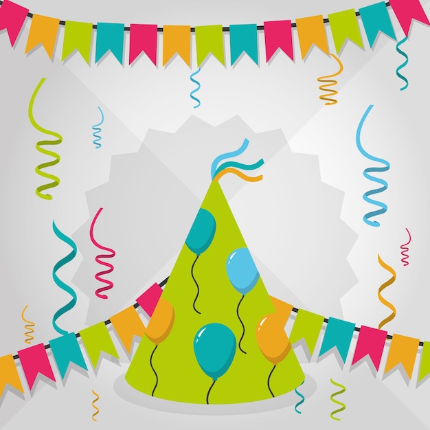 Vector birthday celebration elements cartoon concept 