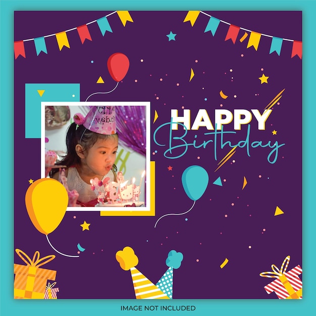 Birthday celebration social media post design