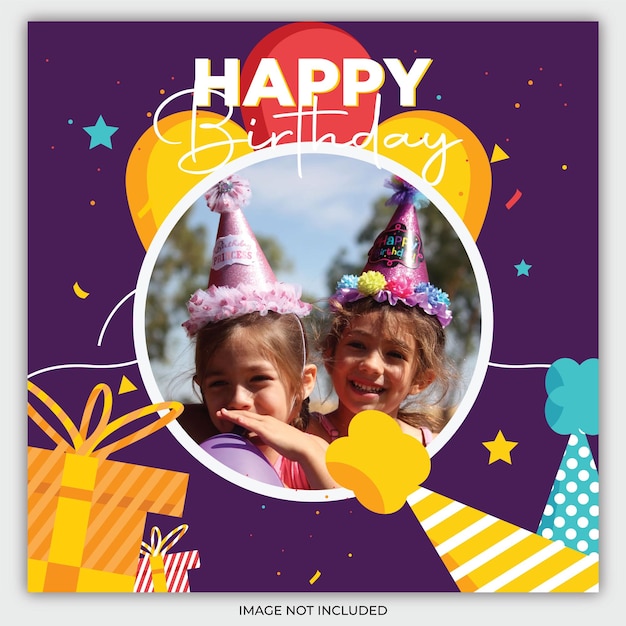 Birthday celebration social media post design