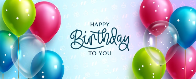 Birthday celebration vector design. Happy birthday to you text in colorful pattern background.