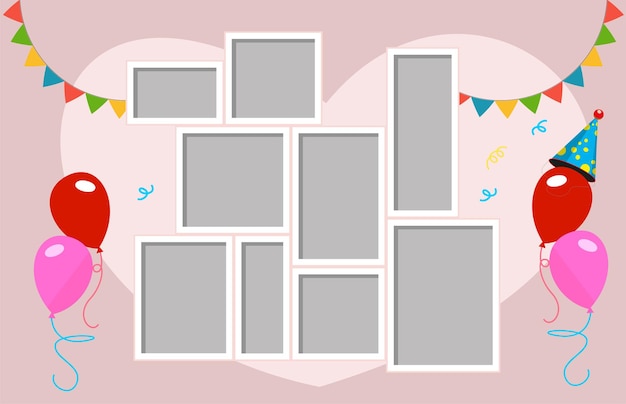 Birthday collage frame pack