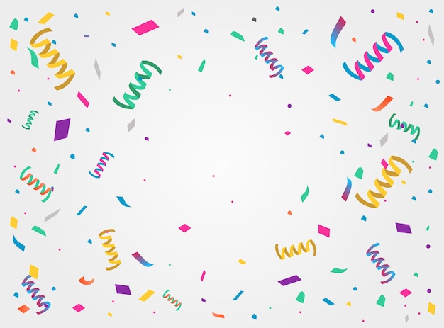 Birthday Festive background with colorful confetti Vector illustration