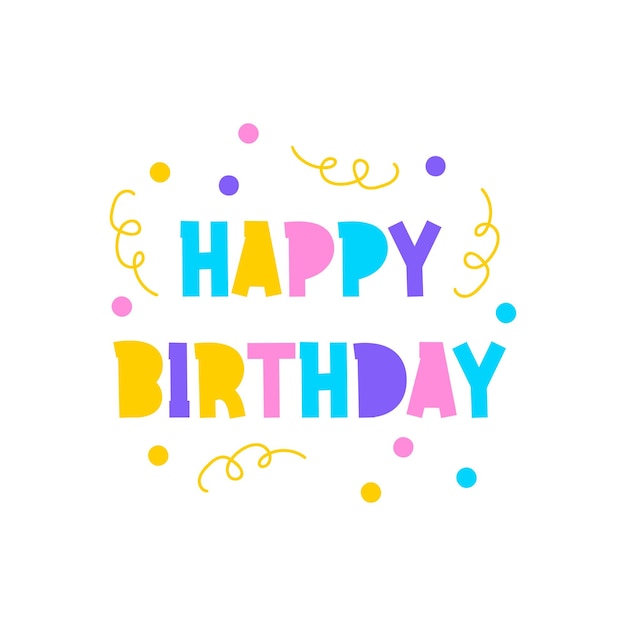 Birthday Flag Vector Kawaii Birthday Illustration