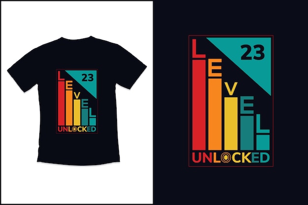 Birthday gaming vintage t shirt design for level unlocked modern quotes typography t shirt design