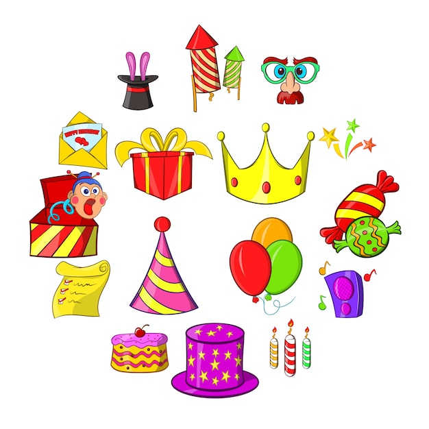 Birthday icons set