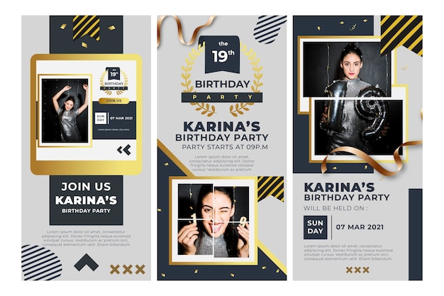 Birthday instagram stories template