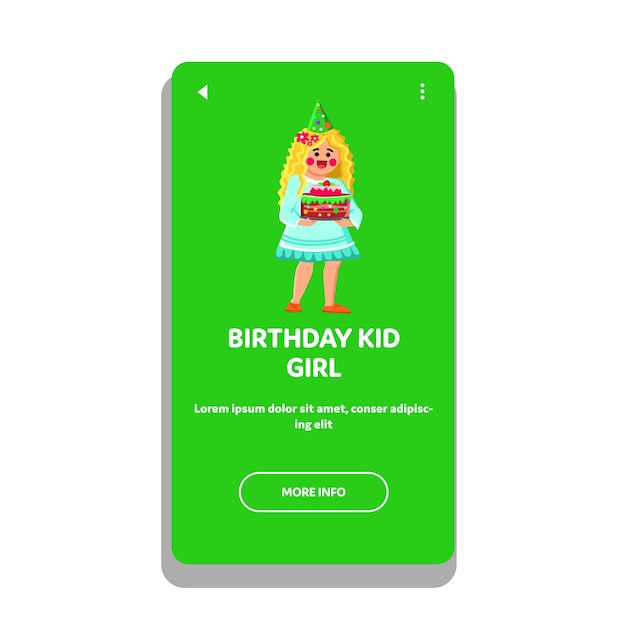 Birthday kid girl vector