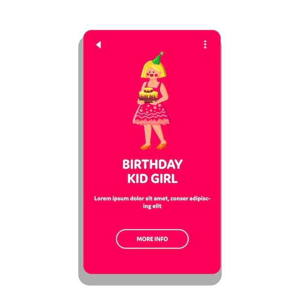 Birthday kid girl vector