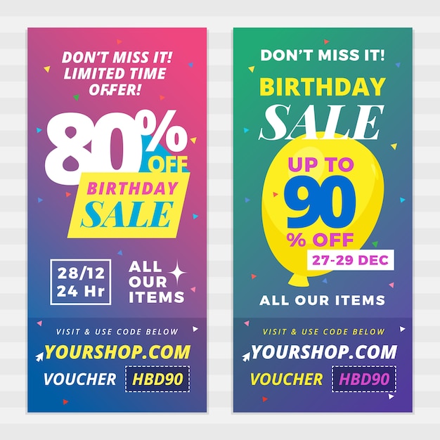 Birthday Online Shop Sale Banner Template