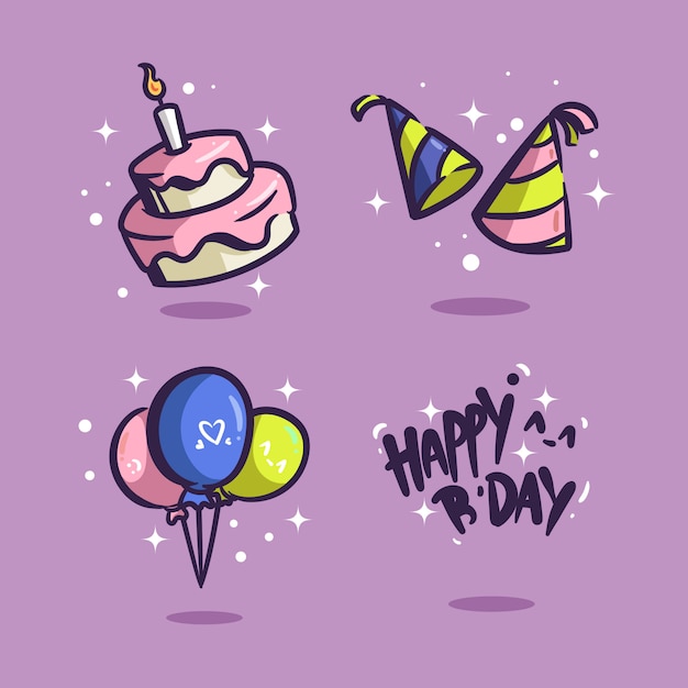 birthday party asset illustration