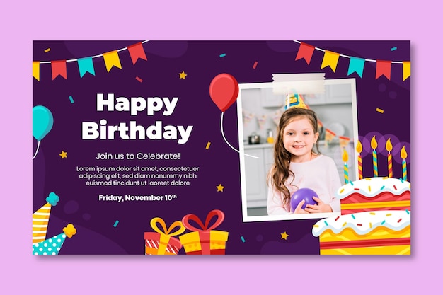 Birthday party banner template