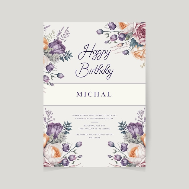 Birthday party celebration template invitation