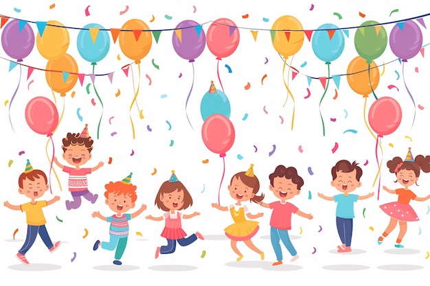 Birthday Party for Children Vector Illustration