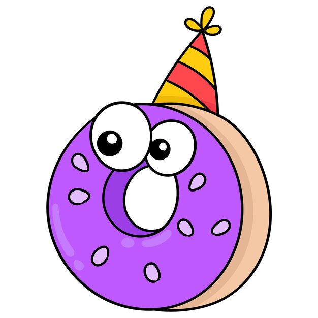 Birthday party cute donuts vector illustration art doodle icon image kawaii