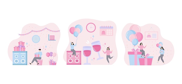 Birthday Party Flat Bundle Design