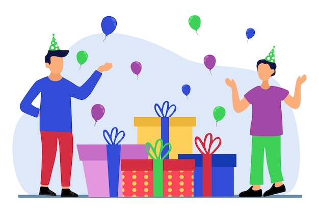 Birthday Party Flat Design Illustration