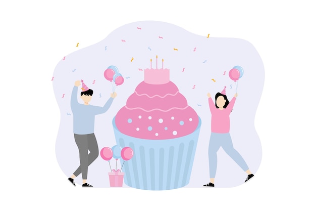 Birthday Party Flat Illustration Design