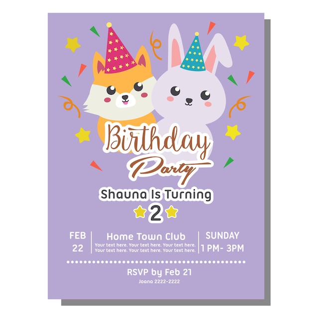 birthday party invitation card