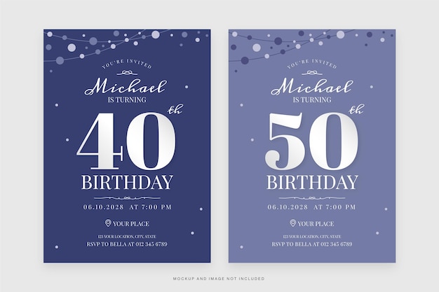 Birthday Party Invitation Flyer Template in Vector