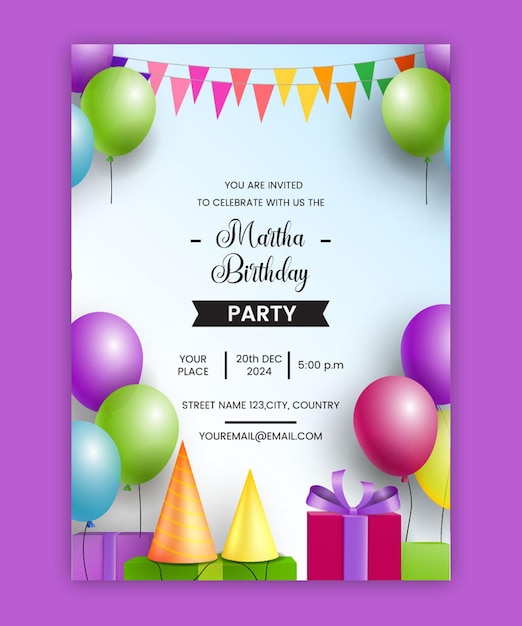 Birthday party invitation and flyer template