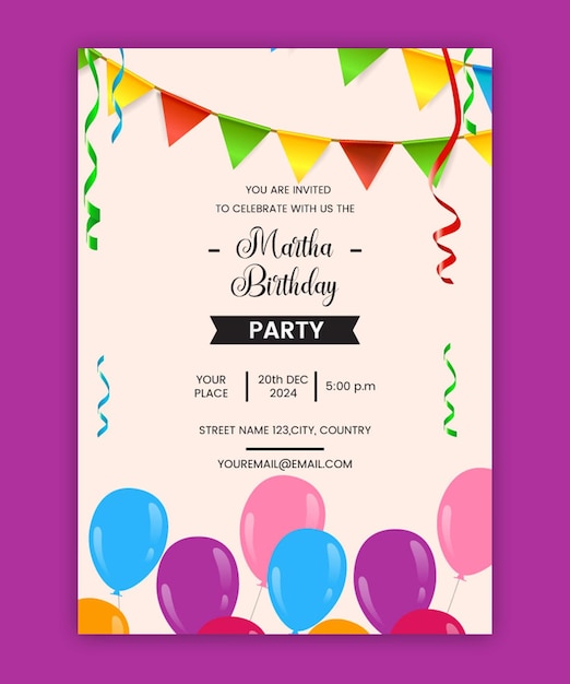 Birthday party invitation and flyer template