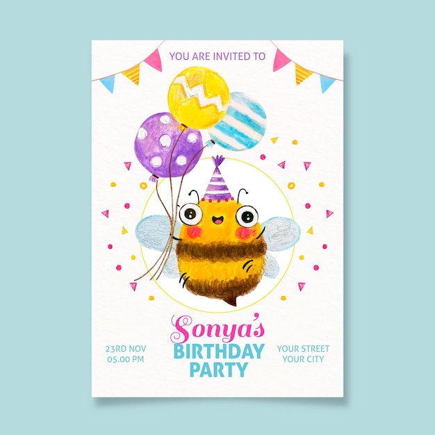 Birthday party invitation template