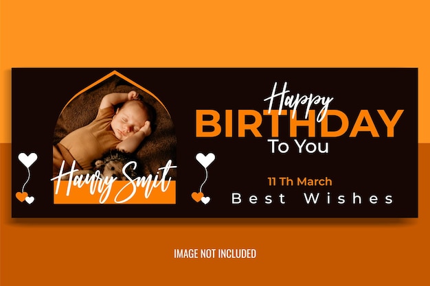 Vector birthday social media cover design