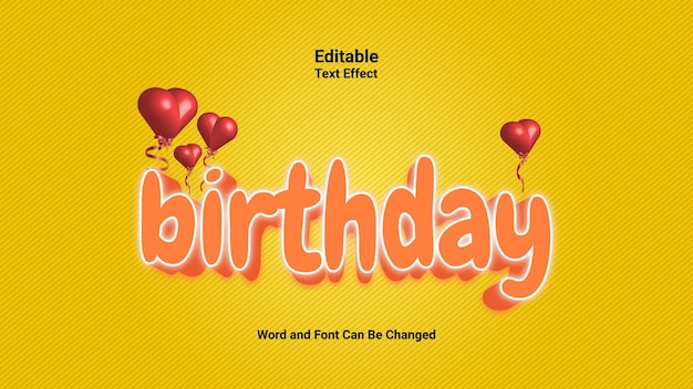 birthday text effect editable text effect