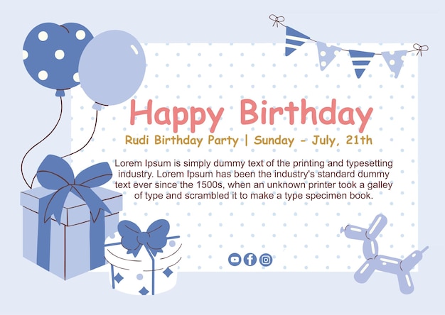 Birthday vector template