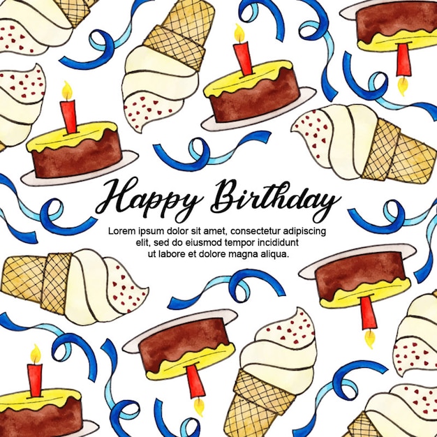 Birthday Watercolor Background