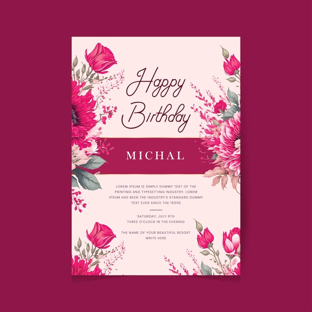 Birthday wish card template