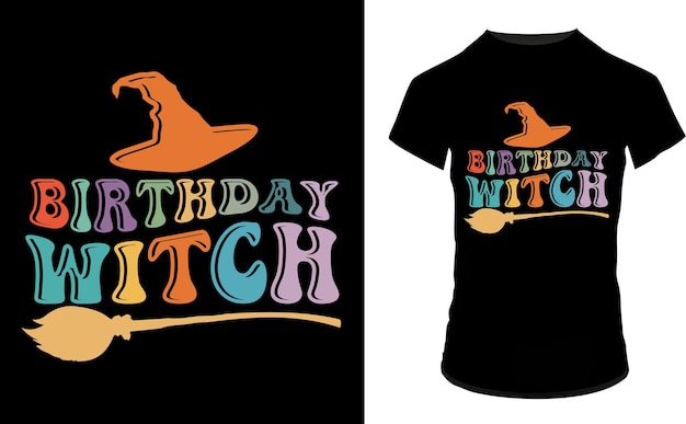 Birthday witch halloween t shirt design