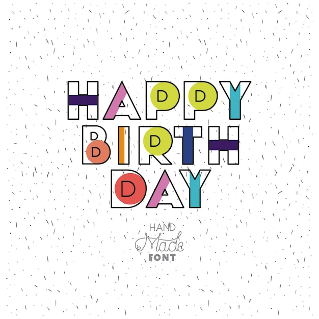 birthday to you phrase with hand made font