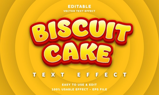 biscuit cake editable text effect with modern and simple style